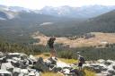 Jensen and Kent heading down Mt. Data towards Tioga Pass