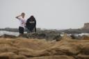 Kent and Jensen exploring the tide pools
