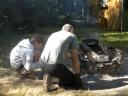 Stan and Kent working on the fire