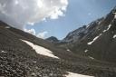 Looking up the scree above Lake Navajo
