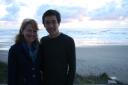 Sara and Jensen at sunset at Newport, OR