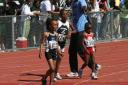 Amariah after her 100m qualifying run (she made it)